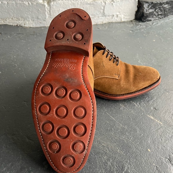 Alfred Sargent plain toe blucher, snuff suede, Dainite soles, size 6.5/7.5. - Picture 4 of 5